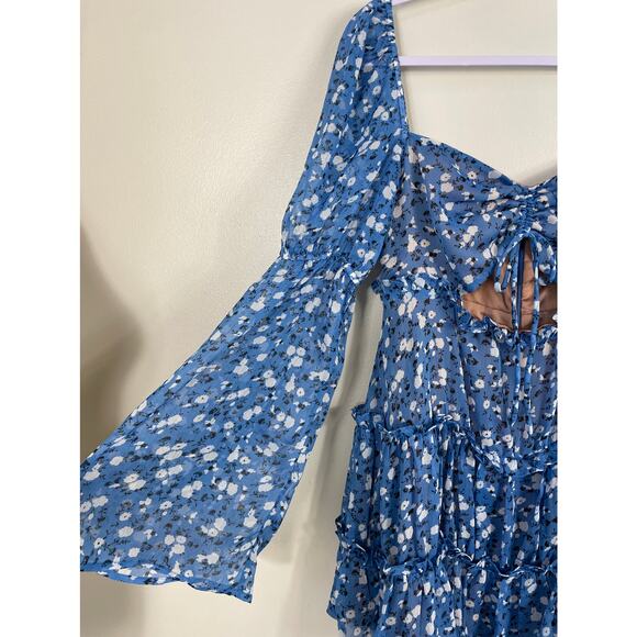 Majorelle Ailish Mini Dress Blue Ditsy Floral Small Resort Party Night Out - Picture 7 of 13